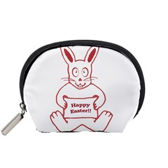 Cute Bunny Happy Easter Drawing I Accessory Pouch (small) by dflcprints
