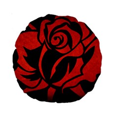 Red Rose Etching On Black 15  Premium Round Cushion  by StuffOrSomething