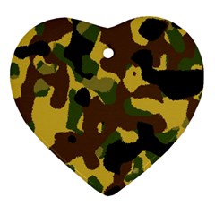 Camo Pattern  Heart Ornament (two Sides)