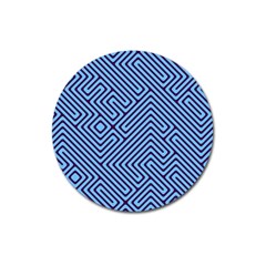 Blue Maze Magnet 3  (round) by LalyLauraFLM