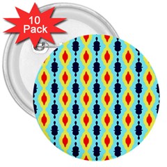 Yellow Chains Pattern 3  Button (10 Pack) by LalyLauraFLM