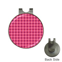 Abstract Pink Floral Tile Pattern Hat Clip With Golf Ball Marker by GardenOfOphir