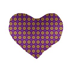 Purple Decorative Quatrefoil 16  Premium Flano Heart Shape Cushion  by GardenOfOphir