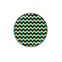 Neon And Black Modern Retro Chevron Patchwork Pattern Golf Ball Marker 4 Pack (for Hat Clip) by GardenOfOphir