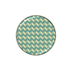 Mint Modern Retro Chevron Patchwork Pattern Golf Ball Marker 4 Pack (for Hat Clip) by GardenOfOphir