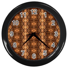 Faux Animal Print Pattern Wall Clock (black) by GardenOfOphir