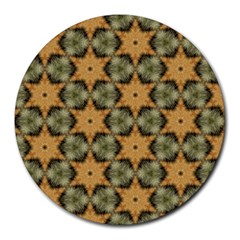 Faux Animal Print Pattern 8  Mouse Pad (round) by GardenOfOphir