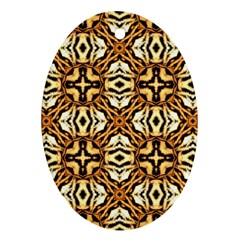 Faux Animal Print Pattern Oval Ornament by GardenOfOphir