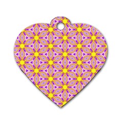 Cute Pretty Elegant Pattern Dog Tag Heart (two Sided) by GardenOfOphir