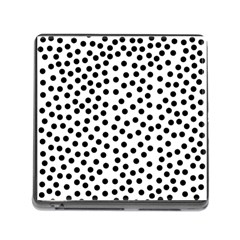 Black Polka Dots Memory Card Reader With Storage (square) by Justbyjuliestore