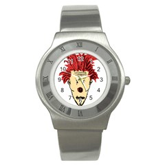 Evil Clown Hand Draw Illustration Stainless Steel Watch (slim) by dflcprints