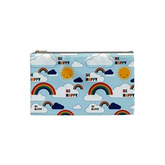 Be Happy Repeat Cosmetic Bag (small) by Kathrinlegg