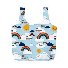 Be Happy Repeat Reusable Bag (m) by Kathrinlegg
