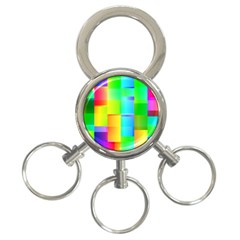 Colorful Gradient Shapes 3-ring Key Chain by LalyLauraFLM