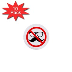 No Hipsters Mini Buttons (10 Pack)