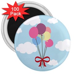 Balloons 3  Button Magnet (100 Pack)