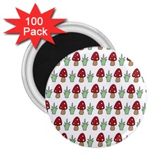 Mushrooms 2 25  Button Magnet (100 Pack) by Kathrinlegg