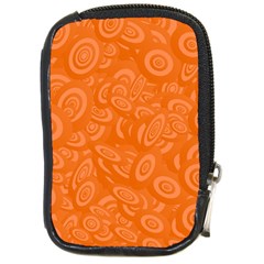 Orange Abstract 45s Compact Camera Leather Case by StuffOrSomething