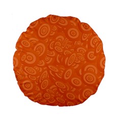 Orange Abstract 45s Standard 15  Premium Flano Round Cushion  by StuffOrSomething