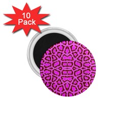 Florescent Pink Animal Print  1 75  Button Magnet (10 Pack)