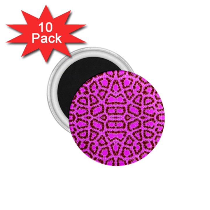 Florescent Pink Animal Print  1.75  Button Magnet (10 pack)