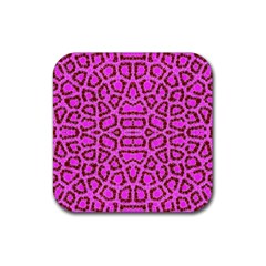 Florescent Pink Animal Print  Drink Coasters 4 Pack (square)