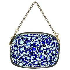 Bright Blue Cheetah Bling Abstract  Chain Purse (one Side)