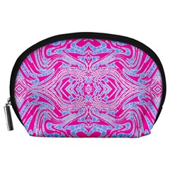 Trippy Florescent Pink Blue Abstract  Accessory Pouch (large) by OCDesignss