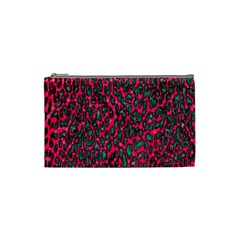 Florescent Pink Leopard Grunge  Cosmetic Bag (small) by OCDesignss