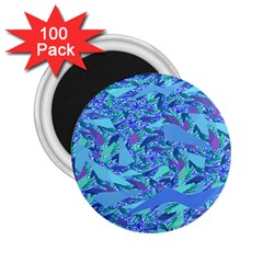 Blue Confetti Storm 2 25  Button Magnet (100 Pack)