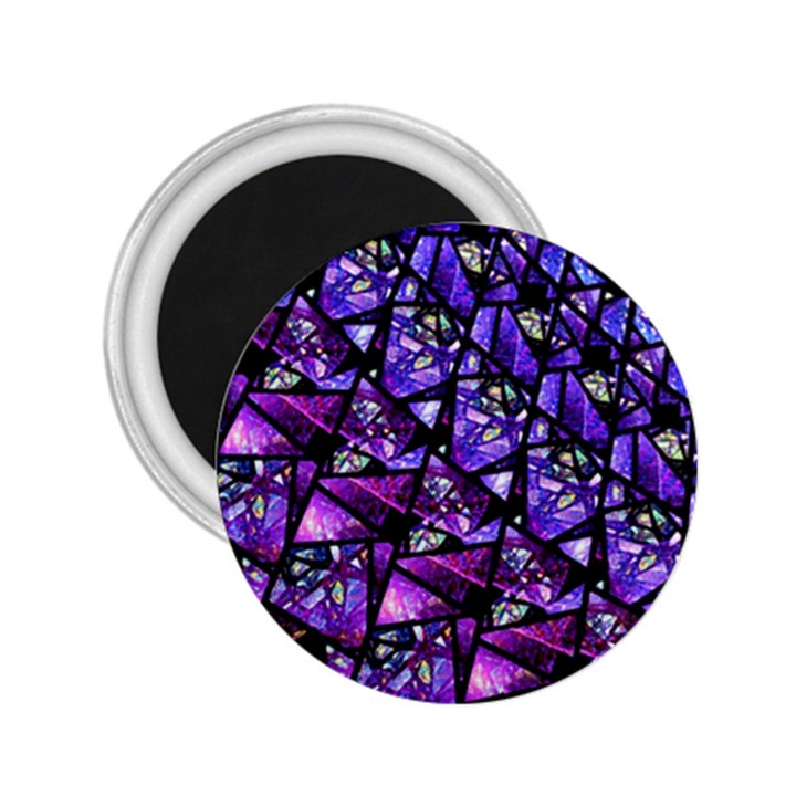  Blue purple Glass 2.25  Button Magnet