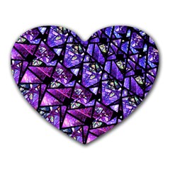  Blue Purple Glass Mouse Pad (heart) by KirstenStar