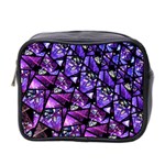  Blue purple Glass Mini Travel Toiletry Bag (Two Sides)