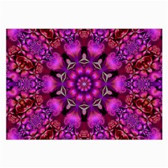 Pink Fractal Kaleidoscope  Glasses Cloth (large, Two Sided) by KirstenStar