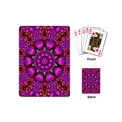 Pink Fractal Kaleidoscope  Playing Cards (mini) by KirstenStar