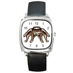 Fantasty Dark Alien Monster Square Leather Watch by dflcprints