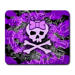 Purple Girly Skull Large Mouse Pad (rectangle)