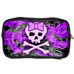 Purple Girly Skull Travel Toiletry Bag (two Sides) by ArtistRoseanneJones