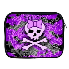 Purple Girly Skull Apple Ipad Zippered Sleeve by ArtistRoseanneJones
