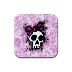Sketched Skull Princess Drink Coaster (square) by ArtistRoseanneJones