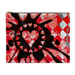 Love Heart Splatter Cosmetic Bag (xl) by ArtistRoseanneJones