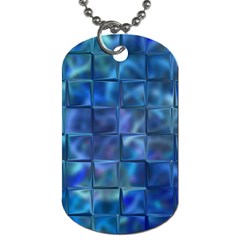 Blue Squares Tiles Dog Tag (one Sided) by KirstenStar