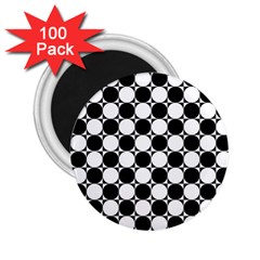 Black And White Polka Dots 2 25  Button Magnet (100 Pack)