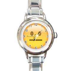 Neutral Face  Round Italian Charm Watch by Bauble