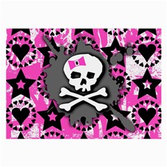 Pink Bow Skull Glasses Cloth (large, Two Sided)