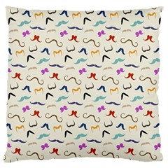 Mustaches Large Cushion Case (two Sided)  by boho