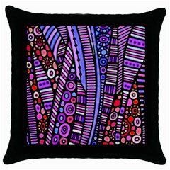 Stained Glass Tribal Pattern Black Throw Pillow Case by KirstenStar