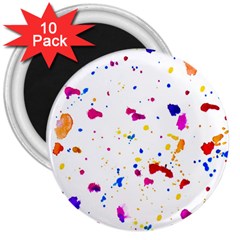 Multicolor Splatter Abstract Print 3  Button Magnet (10 Pack) by dflcprints