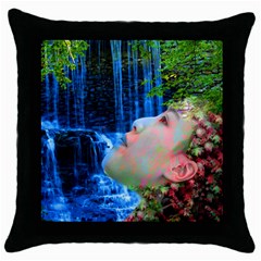Fountain Of Youth Black Throw Pillow Case by icarusismartdesigns