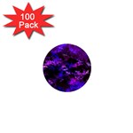Purple Skulls Goth Storm 1  Mini Button Magnet (100 pack)